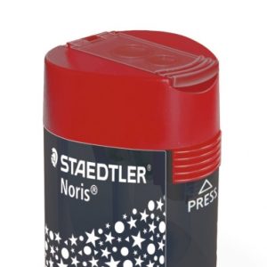 Staedtler 512 F Sacapuntas de 2 Orificios con Deposito - Para Lapices de 8.2mm y 10.2mm - Color Rojo