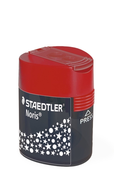 Staedtler 512 F Sacapuntas de 2 Orificios con Deposito - Para Lapices de 8.2mm y 10.2mm - Color Rojo 1 Staedtler 512 F Sacapuntas de 2 Orificios con Deposito - Para Lapices de 8.2mm y 10.2mm - Color Rojo