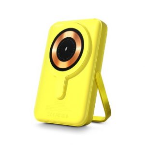Urban Factory Magnee Power Powerbank Universal 10000mAh - Entrada USB-C - Salida USB-C, USB-A e Inalambrica - Color Amarillo Neon