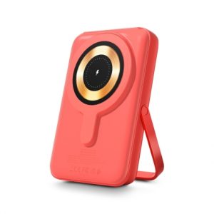 Urban Factory Magnee Power Powerbank Universal 10000mAh - Entrada USB-C - Salida USB-C, USB-A e Inalambrica - Color Naranja Neon