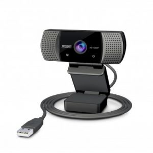 Urban Factory Webee Webcam USB 2Mpx - Full HD 1080P - Enfoque Automatico - Microfono Incorporado - Tapa de Privacidad - Color Negro