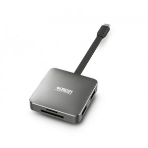 Urban Factory Hubee Light Mini HUB - USB-C Macho - USB-A/HDMI/SD/MSD Hembra - 100W PD - Color Gris Metal