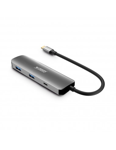 Urban Factory Hubee HUB 4 en 1- USB-C Macho - USB-A/USB-C/HDMI Hembra - 100W PD - Color Gris Metal 1 Urban Factory Hubee HUB 4 en 1- USB-C Macho - USB-A/USB-C/HDMI Hembra - 100W PD - Color Gris Metal