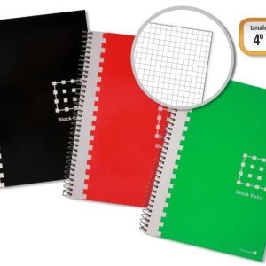 Golden Cuaderno Espiral 4º 80 Hojas 60grs Cuadricula - Margen Remarcado - Tapa Extradura - Colores Surtidos