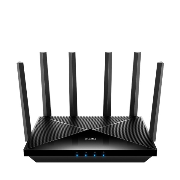 Cudy Router WiFi 7 Mesh Tribanda BE11000 de 2.5G - Velocidad hasta 2500Mbps - 4 Puertos - 6 Antenas Fijas de 5dBi - Tecnologia MU-MIMO - Color Negro