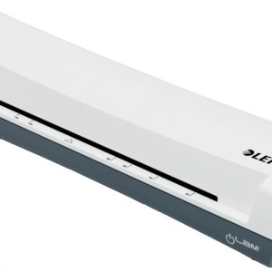 Leitz iLAM Home A3 Plastificadora - Hasta Tamaño A3 - Velocidad 300mm/min - Calentamiento en 3 Minutos - Grueso Bolsa 75 y 125mic - Incluye Paquete de 5 Bolsas de Plastificacion  A4 - Color Blanco/Gris