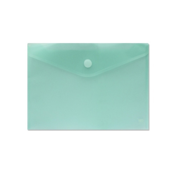Sobre Portadocumentos A4 - Cierre de Velcro - Fabricado en Polipropileno - Medidas 325x230mm - Verde Transparente