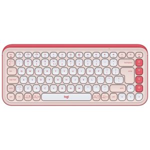 Logitech Pop Icon Keys Teclado Inalambrico - Bluetooth - Indicadores Luminosos - Autonomia hasta 36 Meses - Color Blanco y Naranja