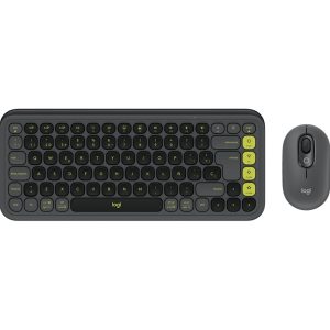Logitech Pop Icon Combo Pack Inalambrico Teclado Multimedia + Raton - Bluetooth - Autonomia Teclado 36 Meses - Raton 24 Meses - Color Grafito y Verde