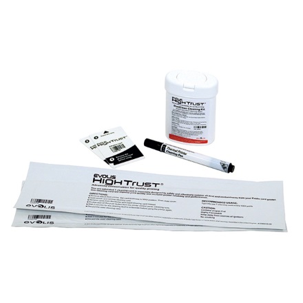 Evolis Kit de Limpieza Avanzado (2 Tarjetas T, 2 Tarjetas Adhesivas, 1 Boligrafo y 60 Toallitas)