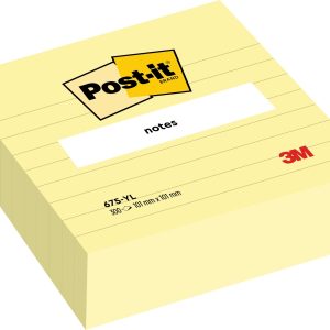 Post-It Bloc de 300 Notas Adhesivas Reposicionables - Forma Cuadrada - 101x101mm - Color Amarillo Claro