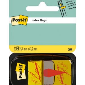 Post-It Index Dispensador con 50 Marcadores de Indice Reposicionables - Forma Rectangular - Color Amarillo Claro