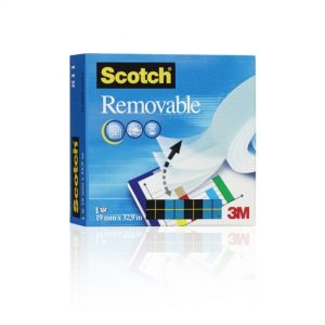 Scotch Cinta Adhesiva Invisible - Reutilizable - 19mm x 33m - Color Transparente