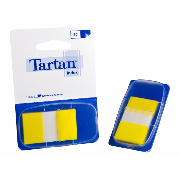Tartan Pack de 12 Dispensadores de 50 Marcadores Reposicionables - 25x43mm - Color Amarillo