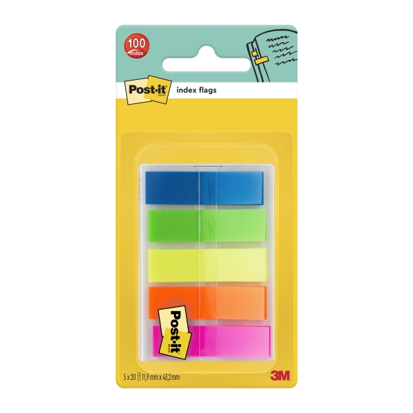 Post-It Index Dispensador con 100 Marcadores de Indice Reposicionables - Forma Rectangular - Colores Surtidos
