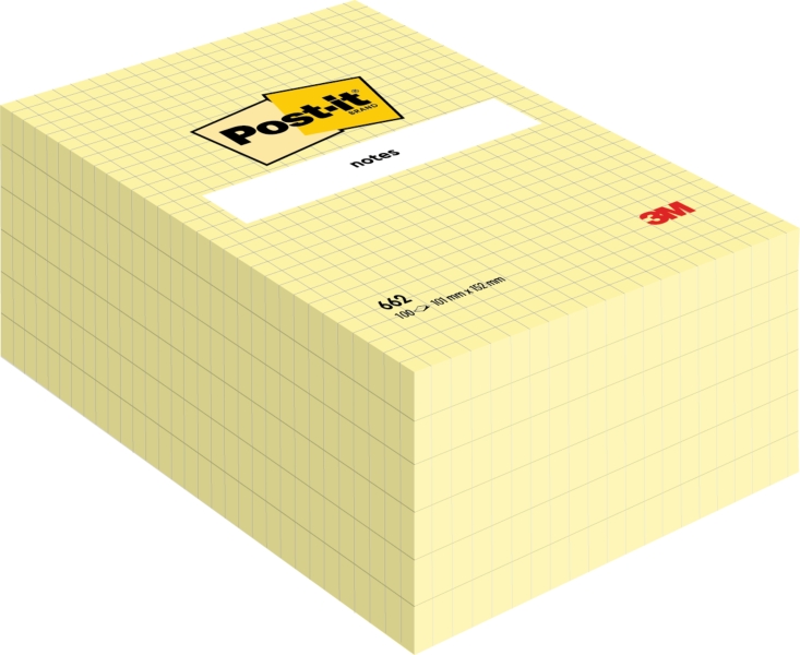 Post-It Pack de 6 Blocs de 100 Notas Adhesivas Reposicionables - Forma Rectangular - 101x152mm - Color Amarillo Claro 1 Post-It Pack de 6 Blocs de 100 Notas Adhesivas Reposicionables - Forma Rectangular - 101x152mm - Color Amarillo Claro