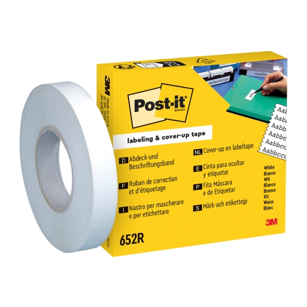 Post-It Recambio de Rollo de Cinta Adhesiva para Escribir - 18m x 8mm - Color Blanco