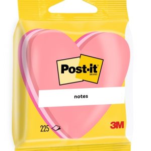 Post-It Bloc de 225 Notas Adhesivas Reposicionables - Forma Corazon - 70x70mm - Color Rosa