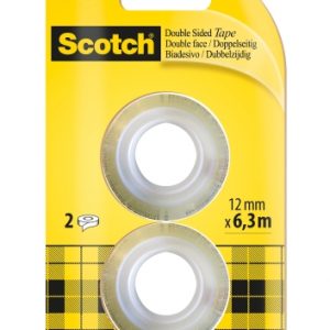 Scotch Pack de 2 Cintas Adhesivas de Doble Cara - Recambio - 12mm x 6.3m - Color Transparente