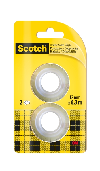 Scotch Pack de 2 Cintas Adhesivas de Doble Cara - Recambio - 12mm x 6.3m - Color Transparente 1 Scotch Pack de 2 Cintas Adhesivas de Doble Cara - Recambio - 12mm x 6.3m - Color Transparente