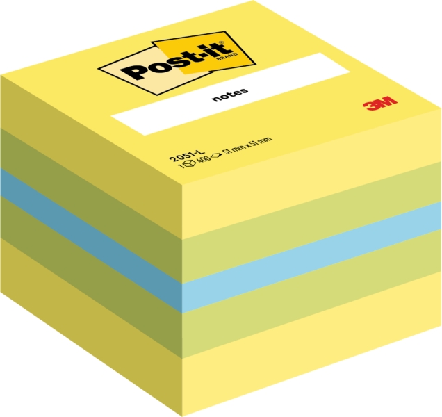 Post-It Cubo de 400 Notas Adhesivas Reposicionables - Forma Cuadrada - 51x51mm - Colores Surtidos 1 Post-It Cubo de 400 Notas Adhesivas Reposicionables - Forma Cuadrada - 51x51mm - Colores Surtidos