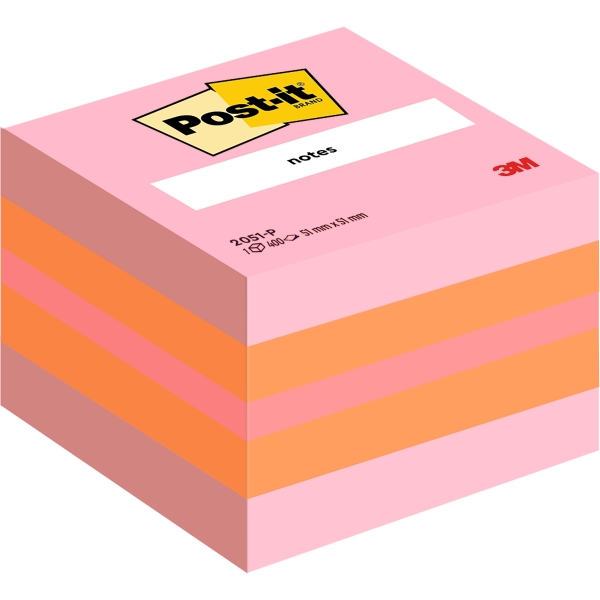 Post-It Cubo de 400 Notas Adhesivas Reposicionables - Forma Cuadrada - 51x51mm - Colores Surtidos 1 Post-It Cubo de 400 Notas Adhesivas Reposicionables - Forma Cuadrada - 51x51mm - Colores Surtidos