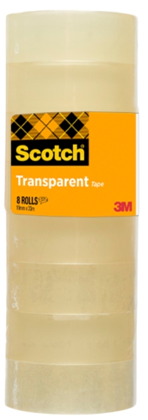 Scotch Pack de 8 Cintas Adhesivas - 19mm x 33m - Color Transparente