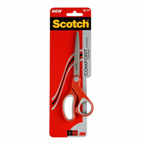 Scotch Comfort Tijeras Ergonomicas - 18cm - Color Rojo