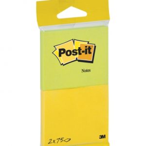 Post-It Pack de 2 Blocs de 75 Notas Adhesivas Reposicionables - Forma Rectangular - 635x762mm - Colores Surtidos