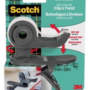 Scotch Dispensador de Cinta Adhesiva - para Cintas de hasta 19mm x 8.89m - Incluye Cinta Adhesiva - Color Gris