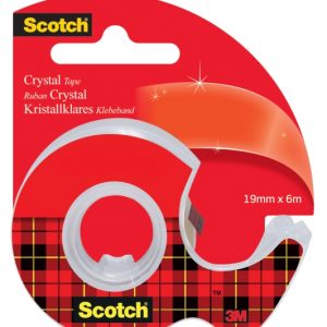 Scotch Crystal Cinta Adhesiva - Incluye Dispensador - 19mm x 6m - Color Transparente