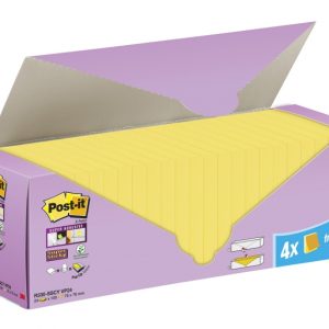 Post-It Super Sticky Pack de 24 Blocs con 90 Z-Notas Adhesivas Reposicionables - 76x76mm - Promocion 20 Blocs + 4 Gratis - Color Amarillo Claro