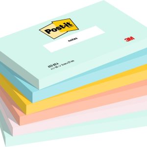 Post-It Pack de 6 Blocs de 100 Notas Adhesivas Reposicionables - Forma Rectangular - 76x127mm - Colores Surtidos