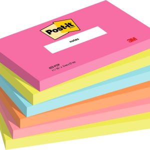 Post-It Pack de 6 Blocs de 100 Notas Adhesivas Reposicionables - Forma Rectangular - 127x76mm - Colores Surtidos