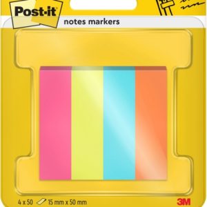 Post-It Pack de 4 Blocs de 50 Marcadores Reposicionables - Forma Rectangular - Colores Surtidos