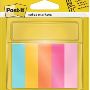 Post-It Pack de 5 Blocs de 50 Marcadores Reposicionables - Forma Rectangular - Colores Surtidos