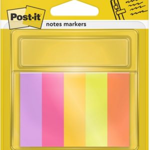 Post-It Pack de 5 Blocs de 50 Marcadores Reposicionables - Forma Rectangular - Colores Surtidos