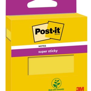Post-It Super Sticky Bloc de 90 Notas Adhesivas Reposicionables - 76x76mm - 100% PEFC - Color Amarillo