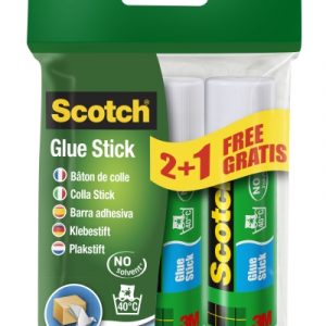 Scotch Pack de 3 Pegamentos en Barra Adhesivo Solido - 21gr por Unidad - Promocion 2 + 1 Gratis - Color Transparente