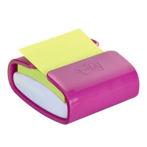 Post-It Super Sticky Dispensador Pro con 1 Bloc de 70 Z-Notas con Dispensador Adhesivas Reposicionables - Zig-Zag - Colores Varios