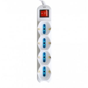 Ewent Regleta con 12 Tomas - 8 Tomas L + 4 Tomas L/F (Schuko) - Interruptor On/Off - Proteccion contra Sobretensiones - Proteccion Infantil - Cable de 1.5m - Color Blanco