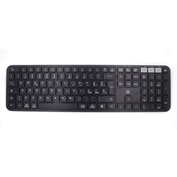 Ewent Teclado Inalambrico - Modo Ahorro de Energia - Disposicion Italiana QWERTY IT - 1x Bateria AAA (Incluida) - Alcance hasta 10m - Color Negro