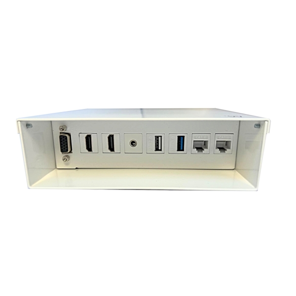 Ewent Caja de Conexiones Multimedia y Red - VGA - 2xHDMI - Jack3.5 - 2xUSB - 2xRJ45 - Color Blanco