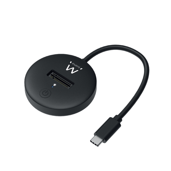 Ewent Estacion de Docking para SSD M.2 NVME - Soporte UASP y TRIM - Cable de 50cm - Color Negro