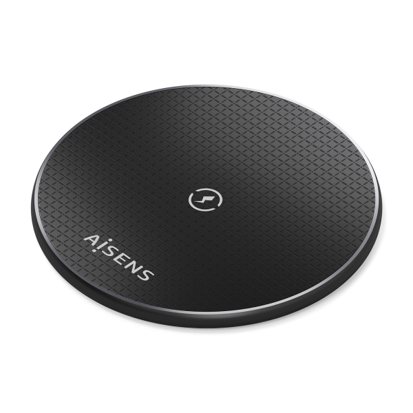 Aisens Cargador Inalambrico 15W - USB-C - Protocolo Qi - Proteccion Contra Sobretension, Sobretemperatura y sobrecorriente - Color Negro