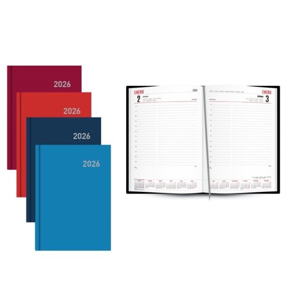 Ingraf Paris Agenda Anual - Dia Pagina - Viernes, Sabado y Domingo misma Pagina - Tamaño 15x21cm - Colores Surtidos