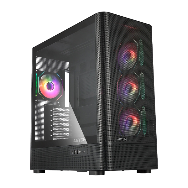 Abysm Danube Sava H500 II Caja Torre ATX, ITX, Micro ATX - Lateral de Cristal Templado - 3.5" y 2.5" - USB-A, USB-C y Audio - 4 Ventiladores ARGB Instalados - Soporta Refrigeracion Liquida