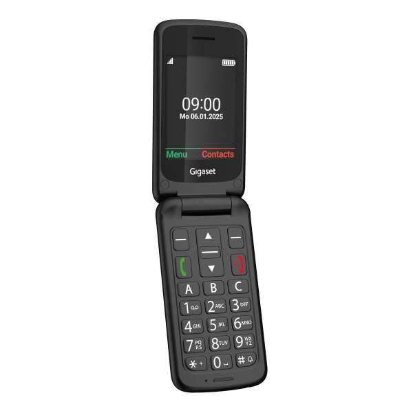 Gigaset GL595 Telefono Movil para Mayores Pantalla 2.8" -Tipo Concha - IP44 - Base de Carga - Color Negro