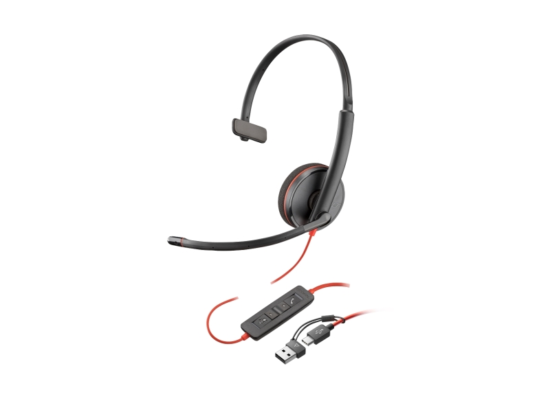Plantronics/Poly Blackwire C3210 USB-C/USB-A Auricular Monoaural con Microfono - Almohadilla Acolchada - Controles en Cable 1 Plantronics/Poly Blackwire C3210 USB-C/USB-A Auricular Monoaural con Microfono - Almohadilla Acolchada - Controles en Cable