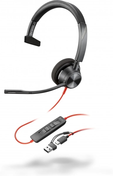 Plantronics/Poly Blackwire C3310 USB-C Auricular Monoaural con Microfono - Almohadilla Acolchada - Controles en Cable - Incluye Adaptador a USB-A - Color Negro 1 Plantronics/Poly Blackwire C3310 USB-C Auricular Monoaural con Microfono - Almohadilla Acolchada - Controles en Cable - Incluye Adaptador a USB-A - Color Negro